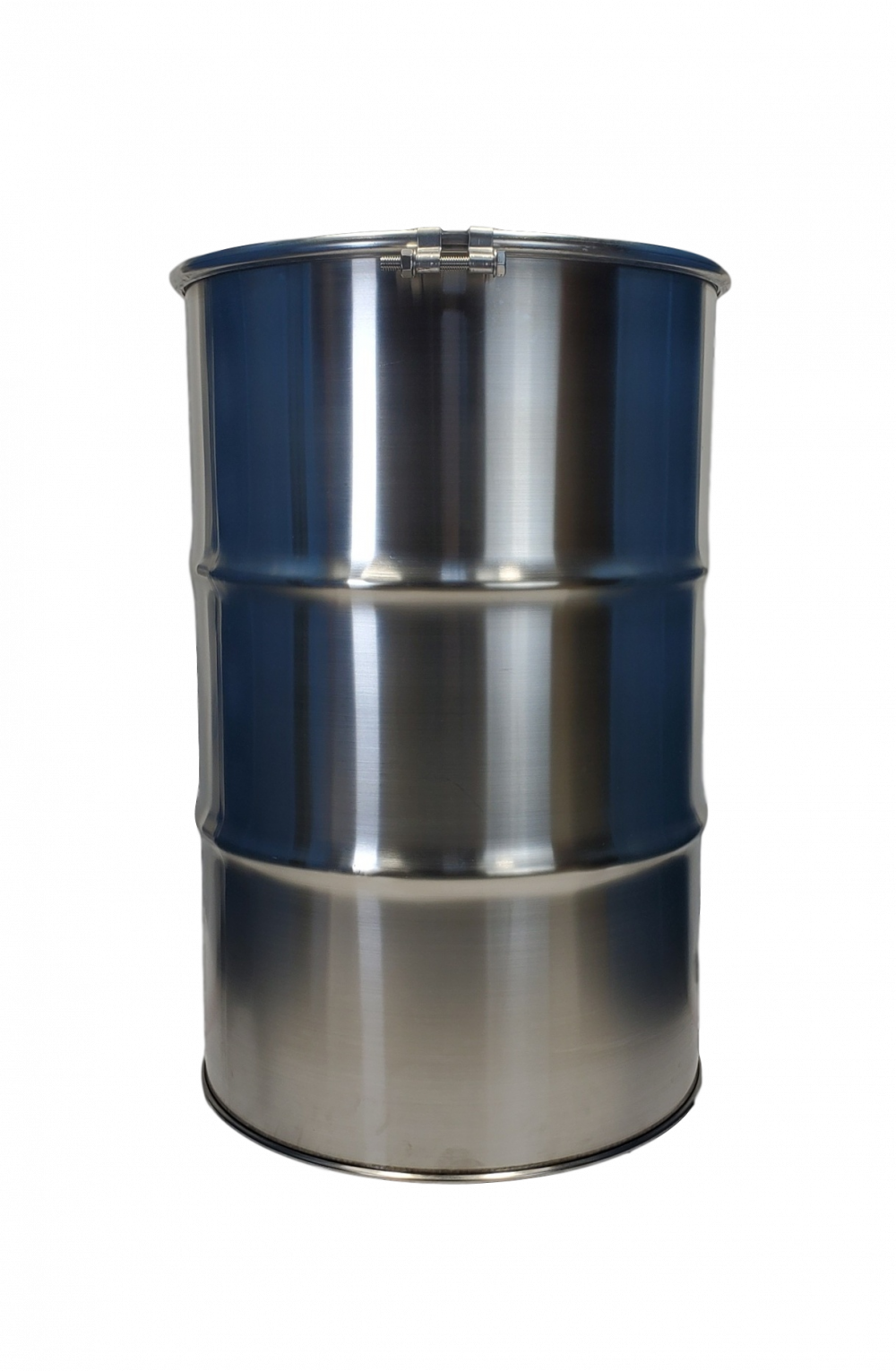 New 55 gallon open top stainless steel barrel