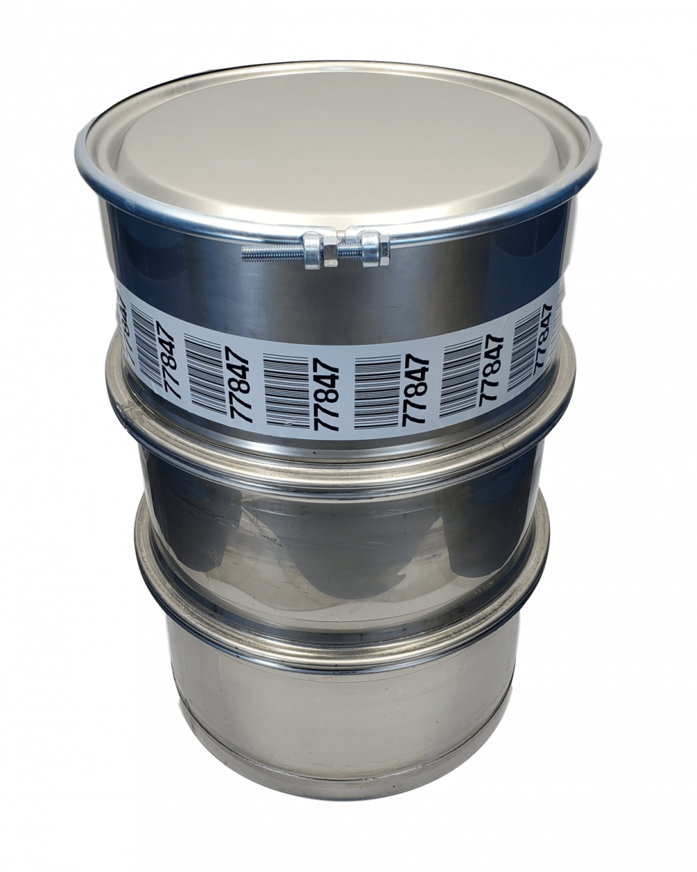 Used 55 gallon open top stainless steel barrel