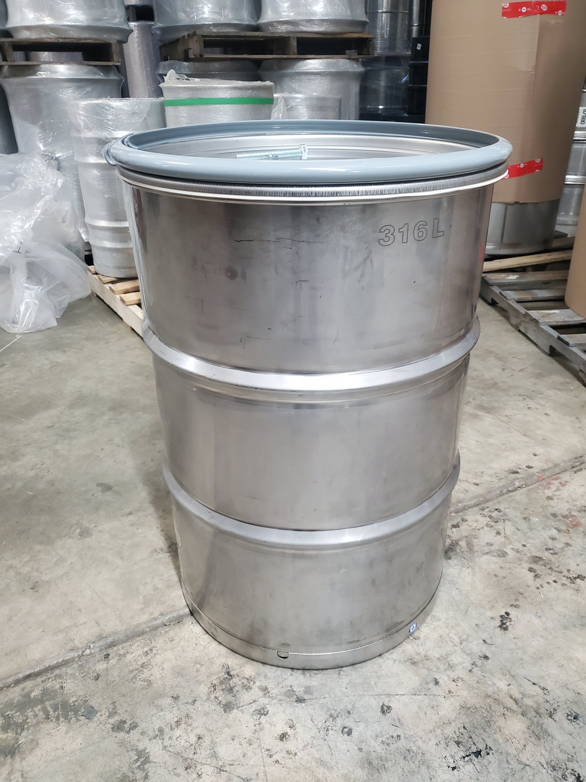 New 55 Gallon Stainless Steel Barrel | Crevice Free (1.5 mm)